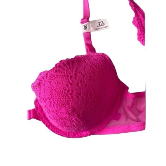 Victoria's Secret Sexy Neon Pink Lace Bra - Picture 2 of 4